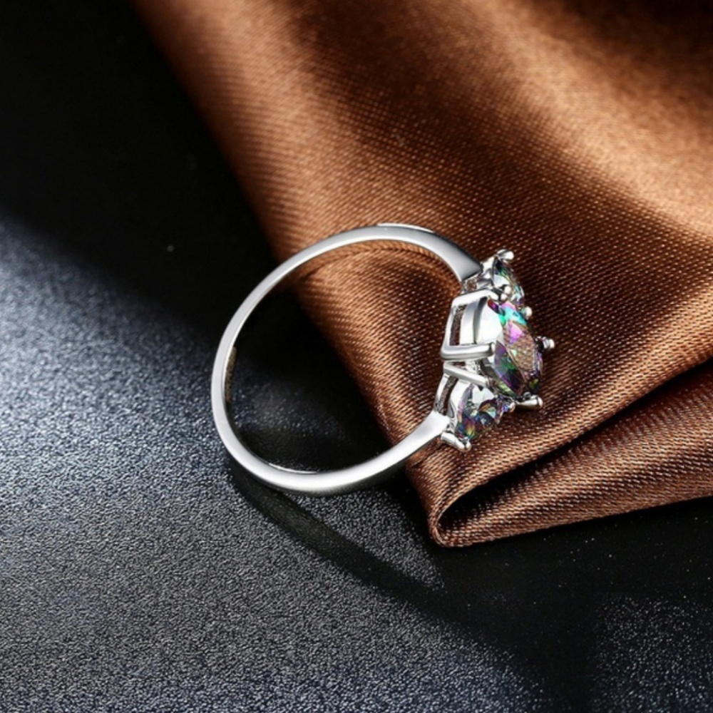 925 SS Mystic Topaz Ring - Picture 2 of 4